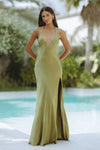 YVE HALTER MAXI DRESS - KHAKI