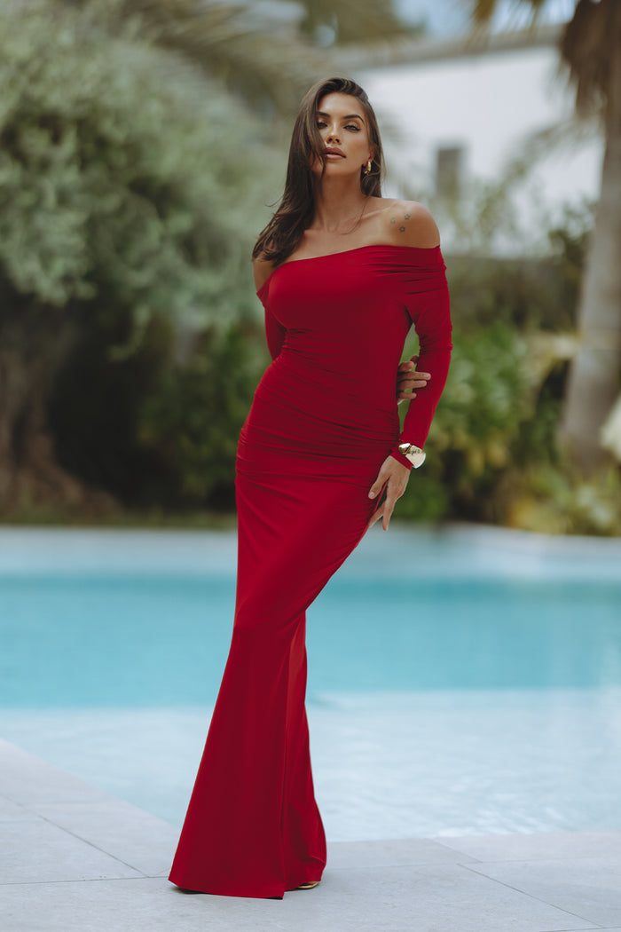 VESSA MAXI DRESS - CHERRY RED