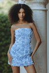 BLOOM MINI DRESS - BLUE