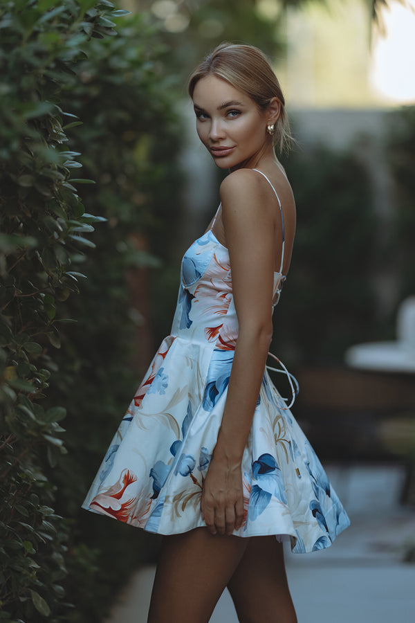 MALLORY MINI DRESS - AZURE BLOOM