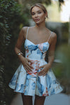 MALLORY MINI DRESS - AZURE BLOOM