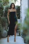 EVERLASTING VELOUR MIDI DRESS - EMERALD