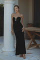 ELVIRA VELVET MAXI DRESS - BLACK