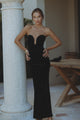 ELVIRA VELVET MAXI DRESS - BLACK