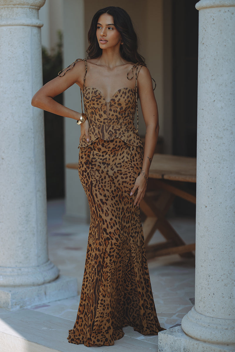 RUBA BUSTIER TOP - LEOPARD