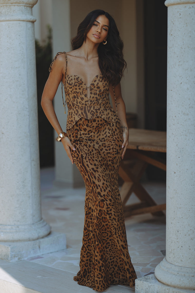 RUBA BUSTIER TOP - LEOPARD