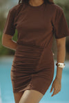 TAYLOR MINI DRESS - CHOCOLATE