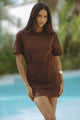 TAYLOR MINI DRESS - CHOCOLATE