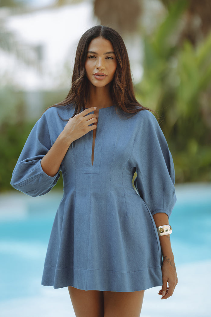 YAOURA MINI DRESS - DENIM