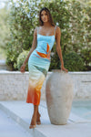 KYRA MIDI DRESS - PARADISE OMBRE