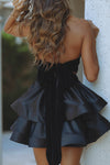 GENIE HALTER MINI DRESS - BLACK