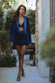 ISOBEL VELVET BLAZER - ROYAL BLUE