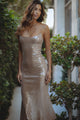 RAMIRA SEQUIN MAXI DRESS - NUDE