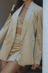 ISOBEL VELVET BLAZER - BEIGE