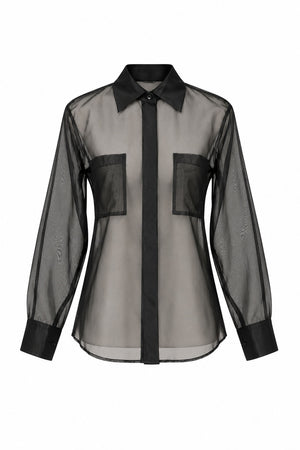 ADRIANA ORGANZA SHIRT - BLACK