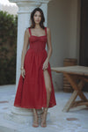 ESRA MIDI DRESS - FIRE RED