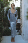 VERONA SEQUIN MAXI DRESS - SILVER