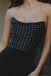 BLANCA SATIN BUSTIER - BLACK SPOT