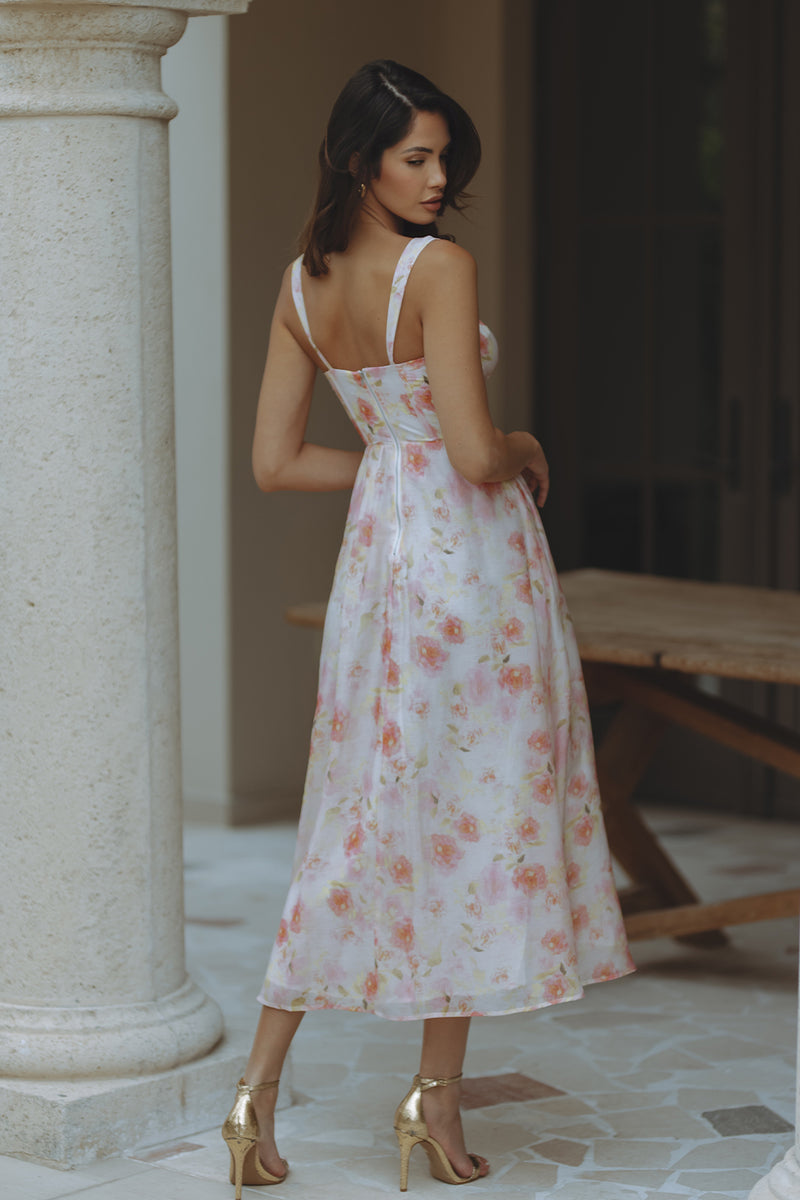 ESRA MIDI DRESS - PINK FLORAL