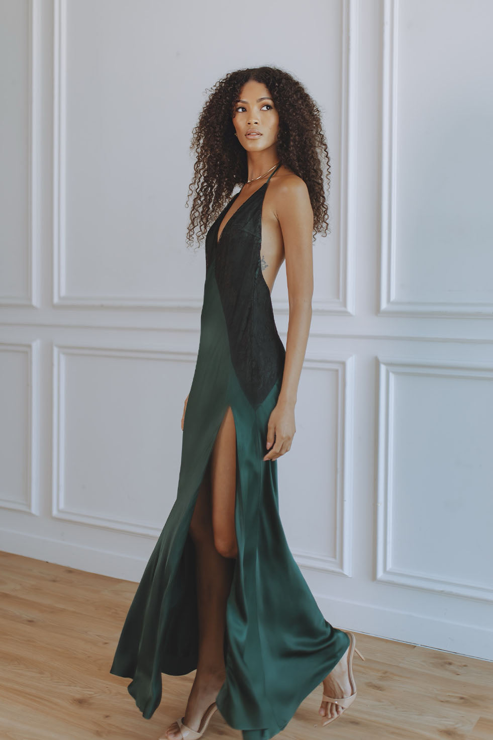 emerald green halter neck maxi dress Emerald Green Halter Dress