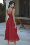 ESRA MIDI DRESS - FIRE RED