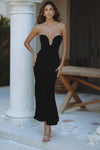 ELVIRA VELVET MAXI DRESS - BLACK