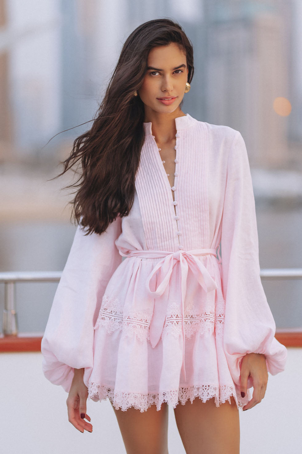 正規品新品andmary Cereza lace mini dress pink ANDMARY Cereza lace