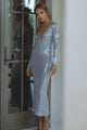 VERONA SEQUIN MAXI DRESS - SILVER