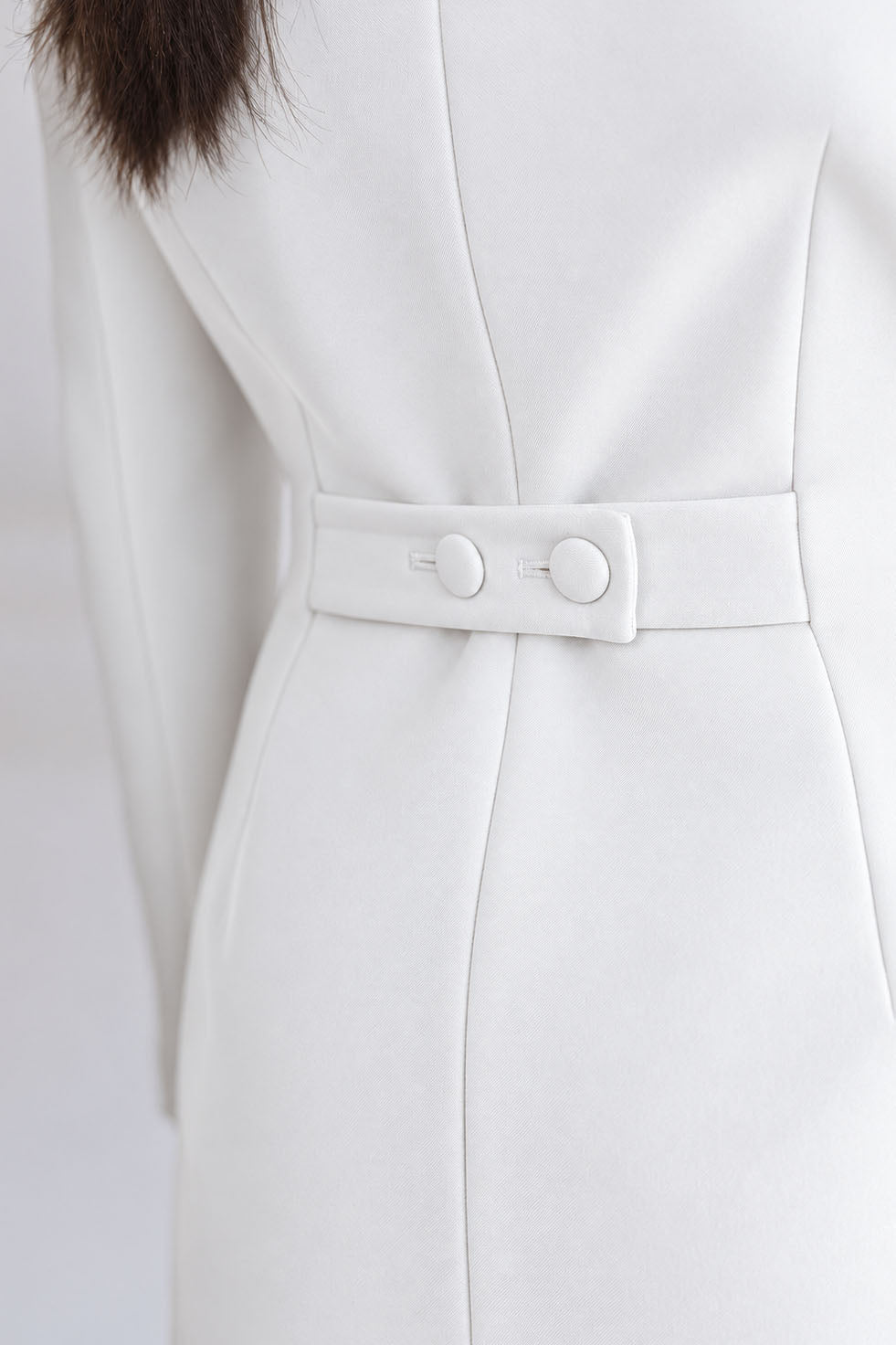 AMARA TUXEDO MINI DRESS - ORCHID WHITE