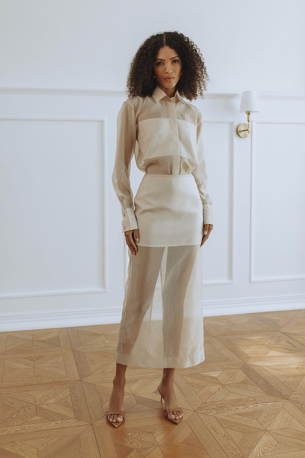 ADRIANA ORGANZA SKIRT - CREAM