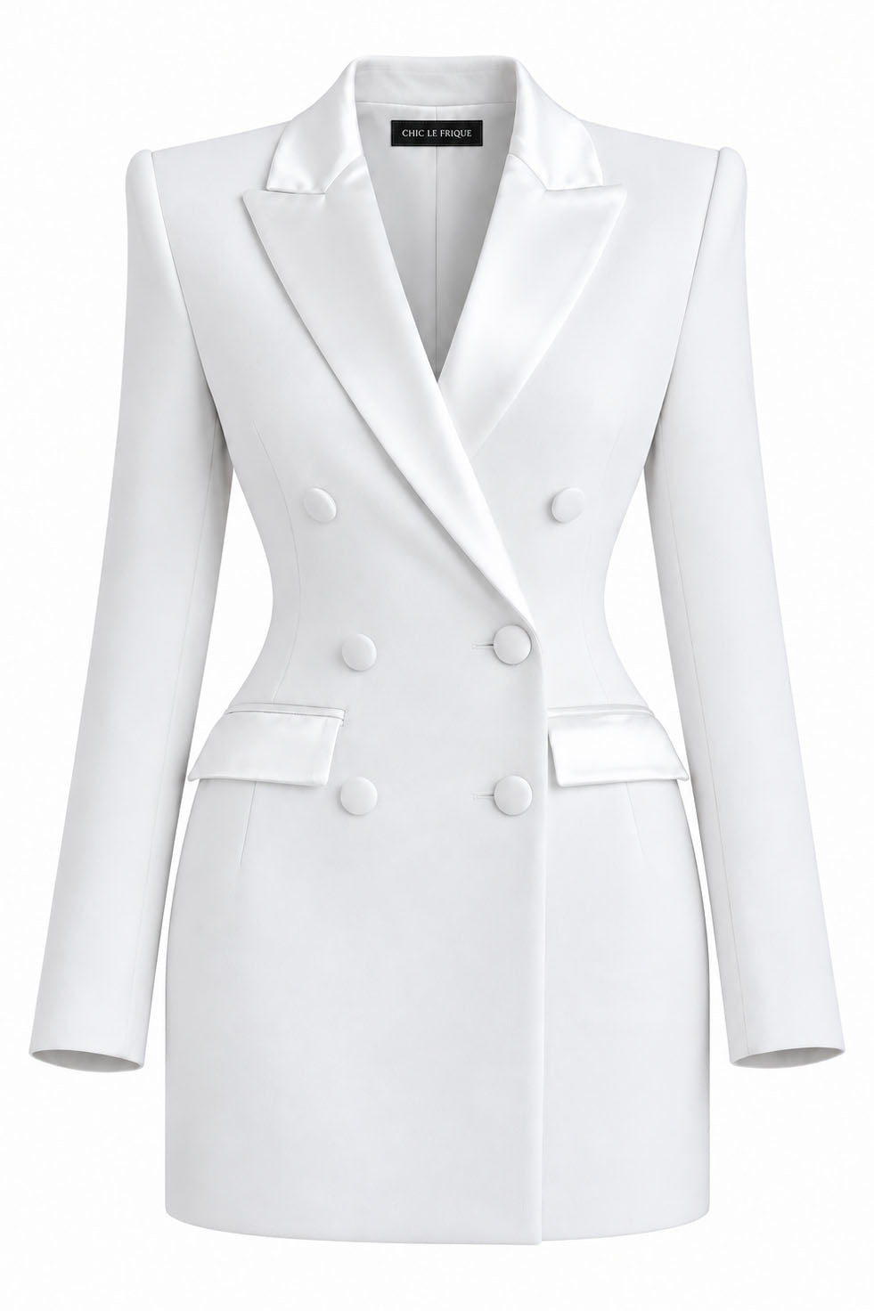 AMARA TUXEDO MINI DRESS - ORCHID WHITE