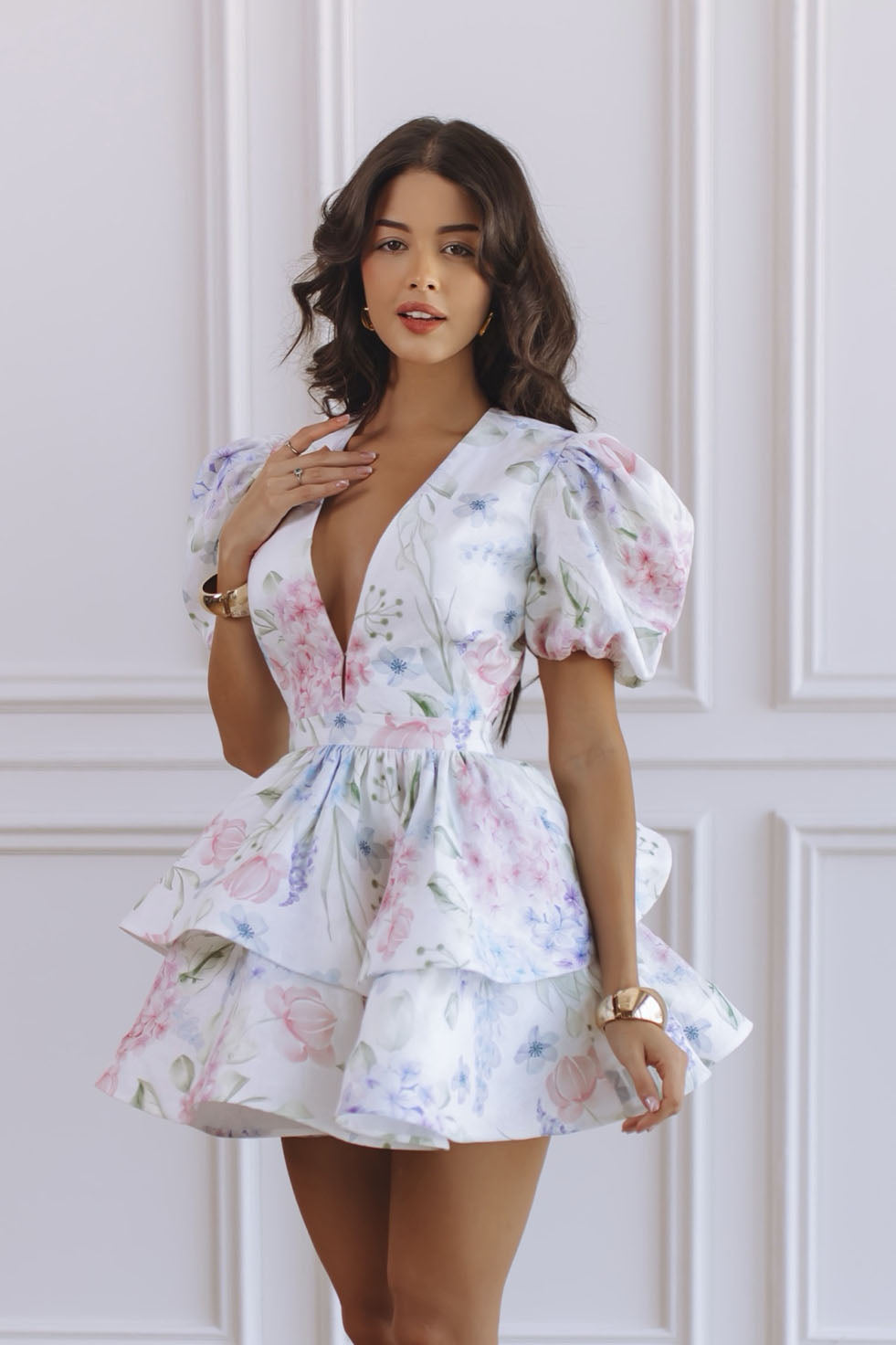 AUBRINA LINEN MINI DRESS - PASTEL REVERIE – CHIC LE FRIQUE