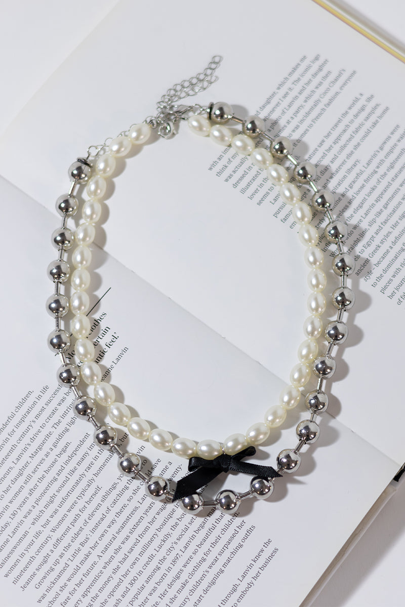 BOW PEARLS CHOKER