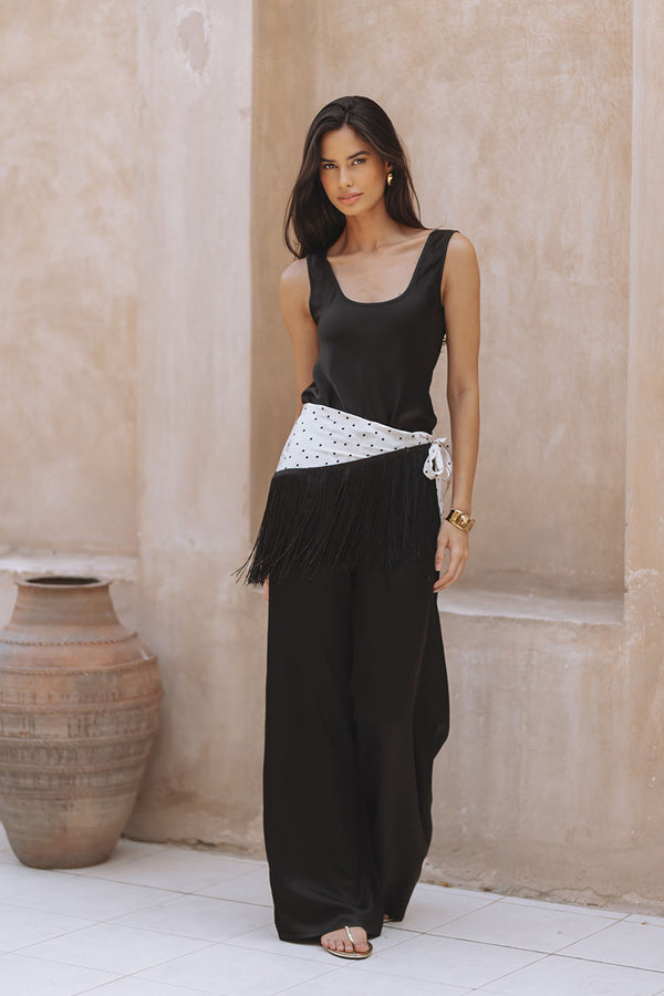 CARLA SATIN PANTS - BLACK