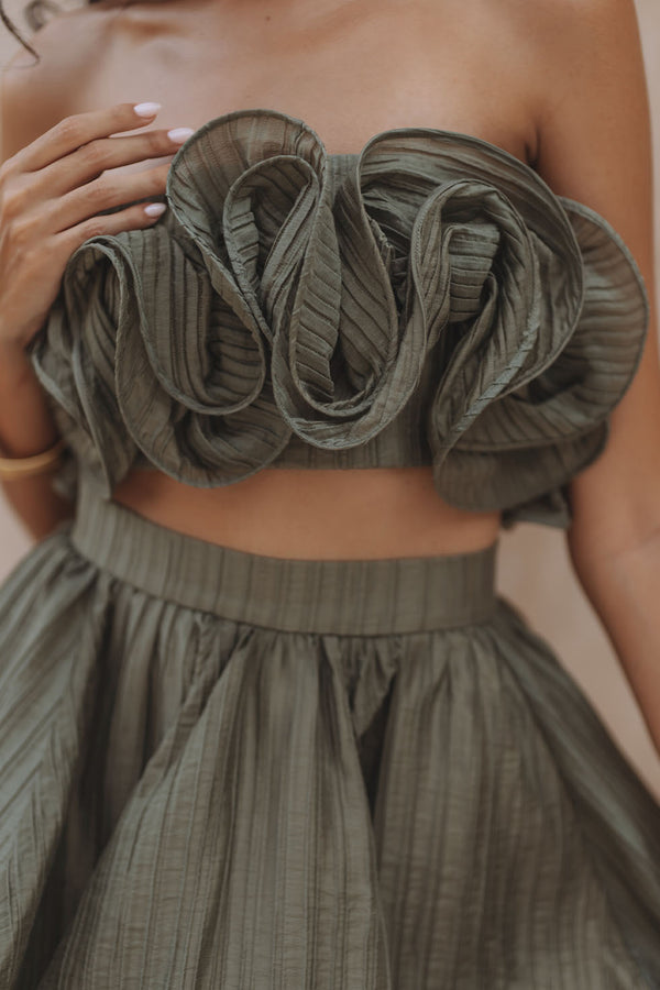 CELINE MINI SKIRT - OLIVE GREEN