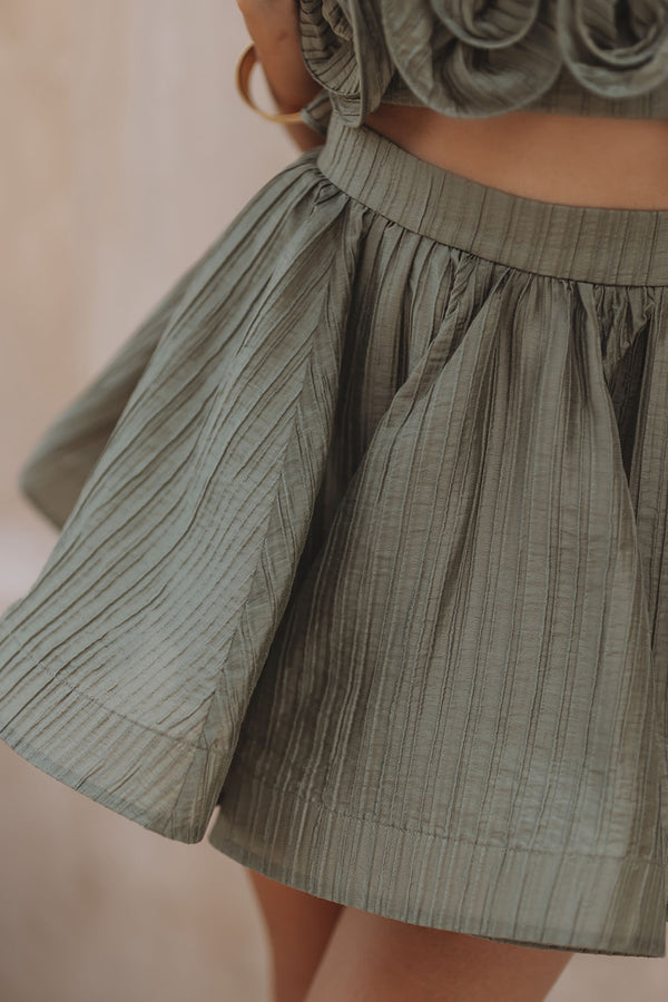 CELINE MINI SKIRT - OLIVE GREEN