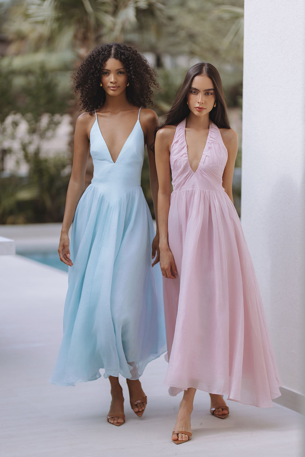 DOROTA HALTER NECK MIDI DRESS - BLISS PINK – CHIC LE FRIQUE
