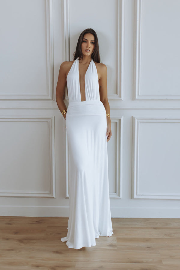 FRANCINE JERSEY MAXI DRESS - WHITE