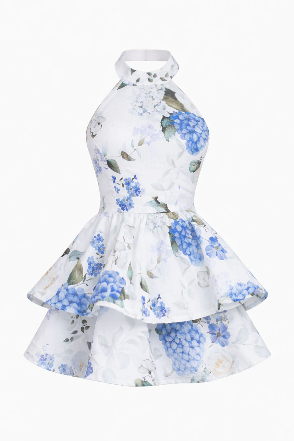 GENIE LINEN MINI DRESS - JARDIN BLEU CHIC LE FRIQUE GENIE LINEN MINI DRESS - JARDIN BLEU CHIC LE FRIQUE