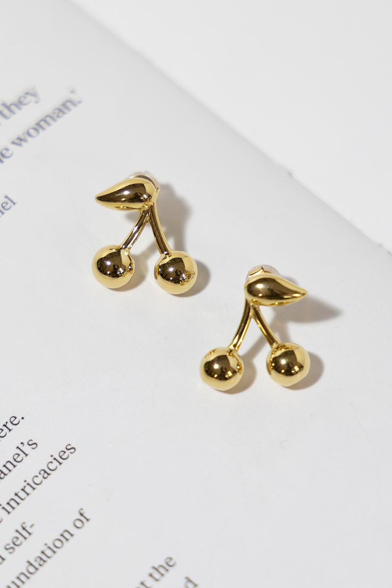 GOLD PLATED CHERRY EARRINGS