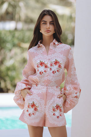 JESSICA LINEN SHORTS - ROSETTE CAMEO