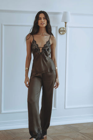 JULIETTE PANTS - CHOCOLATE/BLACK