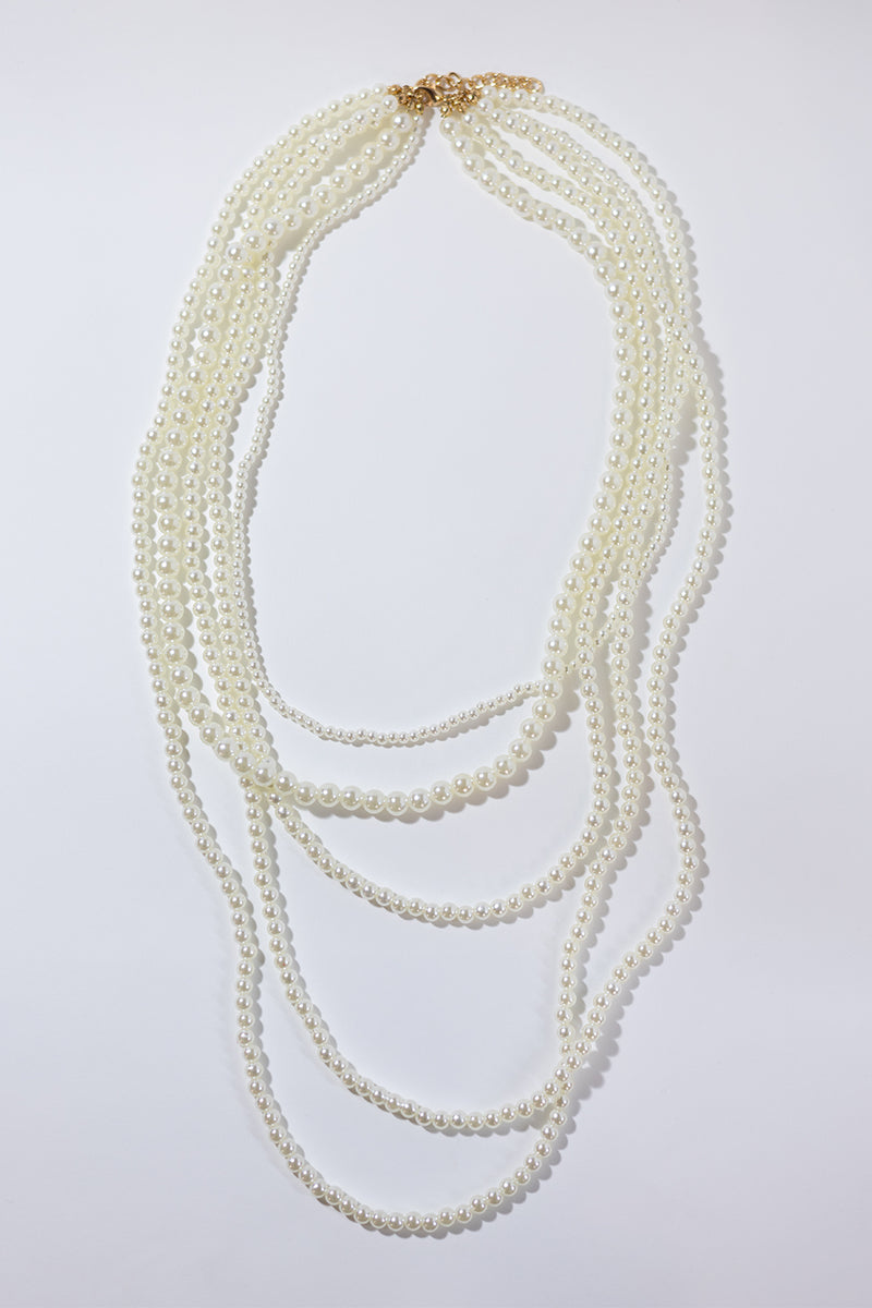 LAYERED PEARLS NECKLACE - LONG