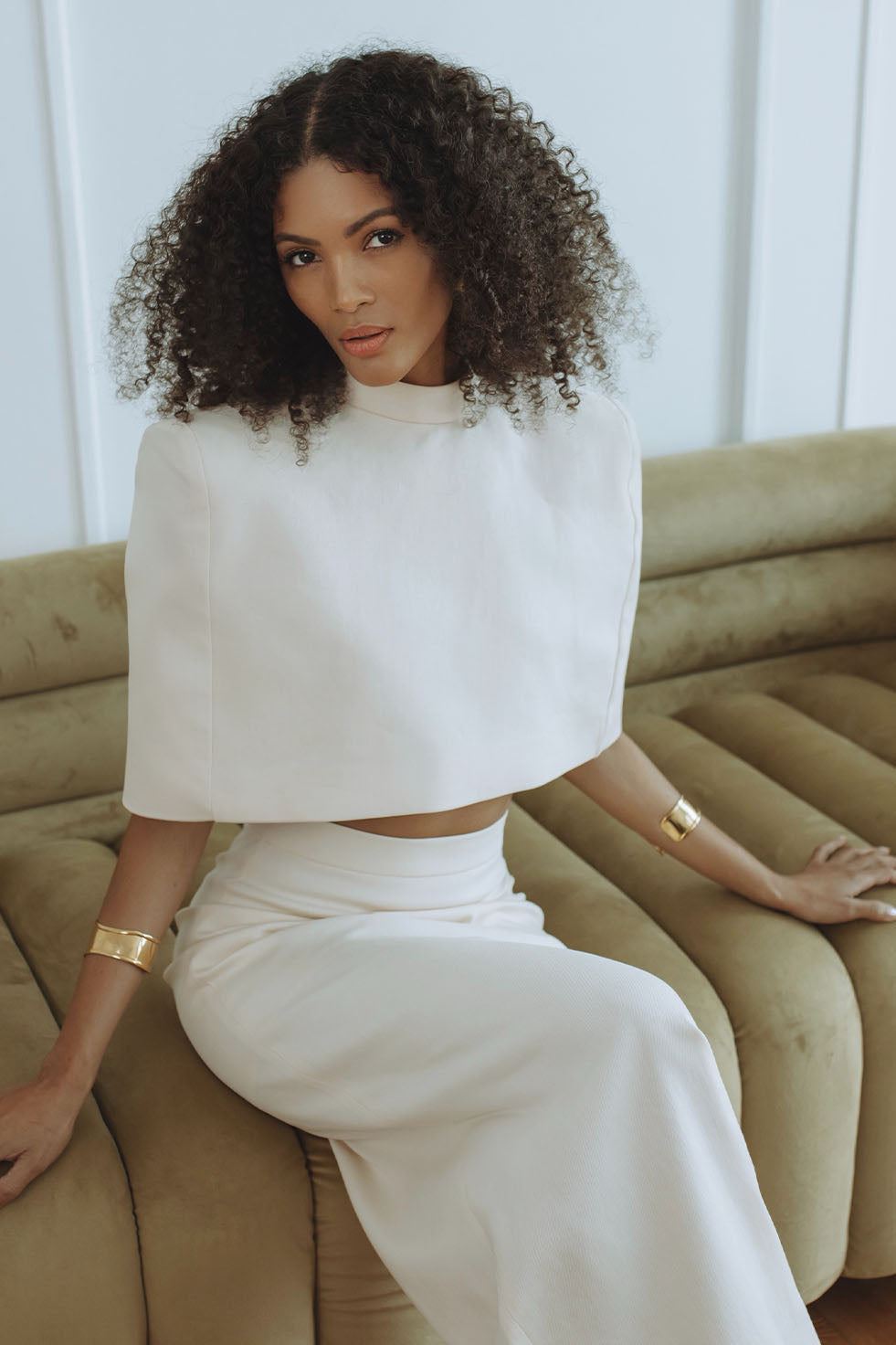 LYRA DENIM MAXI SKIRT - CREAM