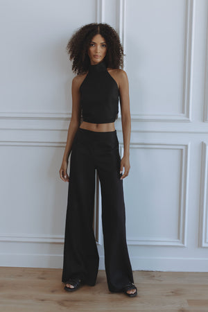 MABEL WIDE LEG PANTS - BLACK