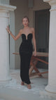 ELVIRA VELVET MAXI DRESS - BLACK