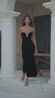 ELVIRA VELVET MAXI DRESS - BLACK