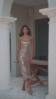 RAMIRA SEQUIN MAXI DRESS - NUDE