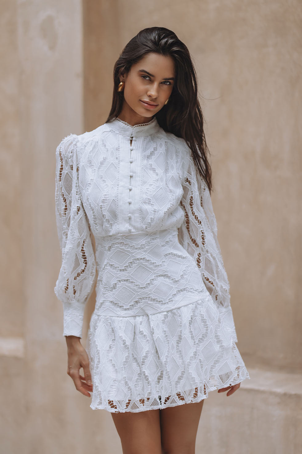REMY LACE MINI DRESS - IVORY – CHIC LE FRIQUE
