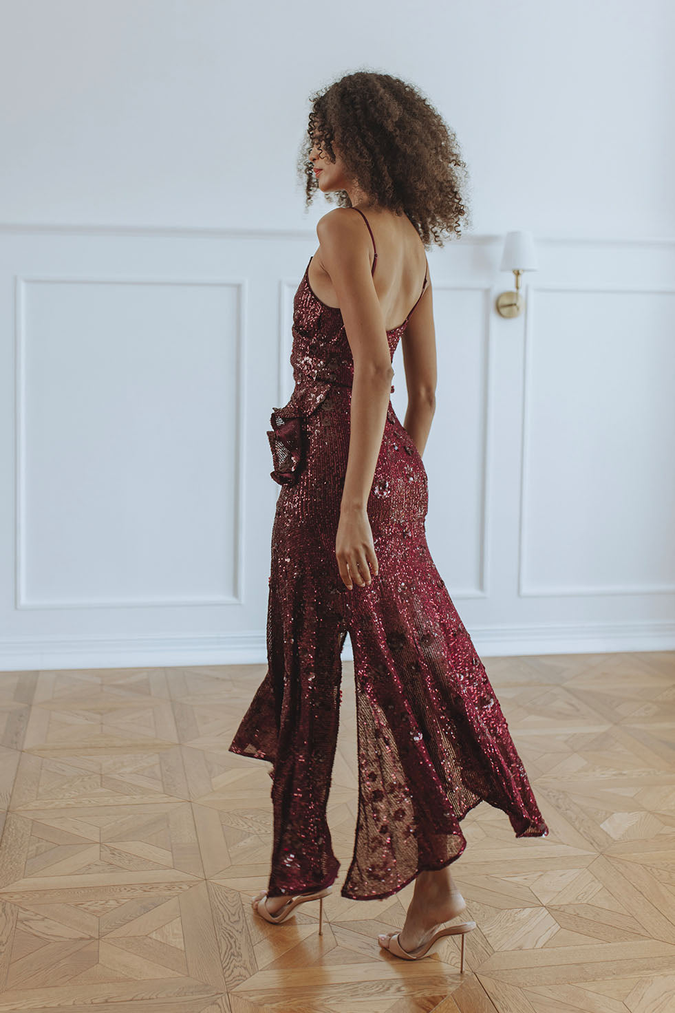 SORREL MOCK WRAP MAXI DRESS - BURGUNDY